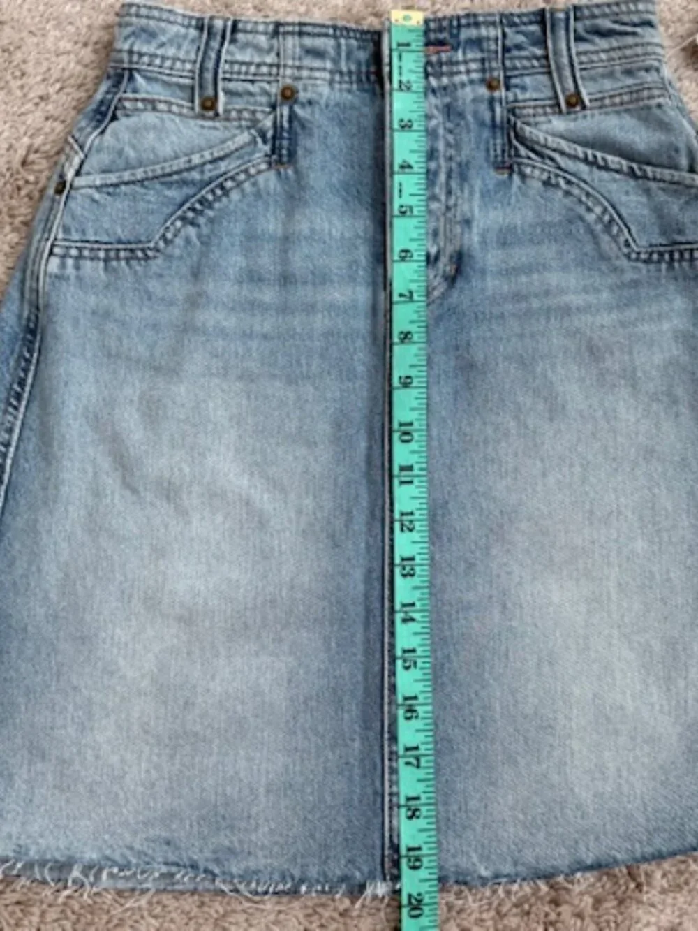 Free People We The Free Suzy Denim Midi Skirt Light Wash Size 26 NWT